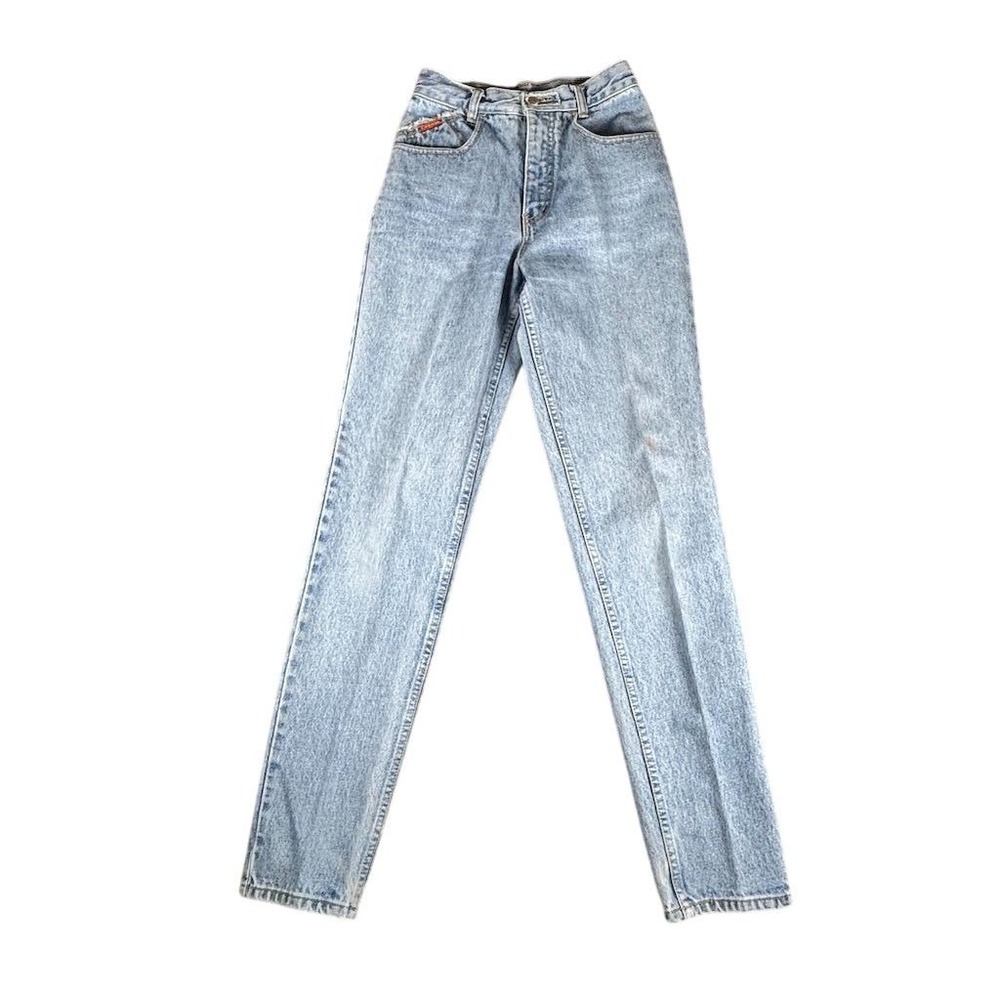Vintage Lawman Women's Acid Wash High Waisted Jeans Size 1 Blue Western
